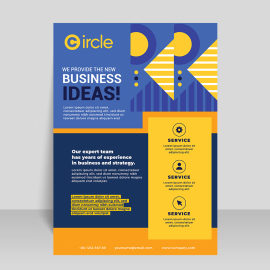 Geometric vector shapes flyer template