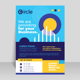 Abstract funky bright flyer design template