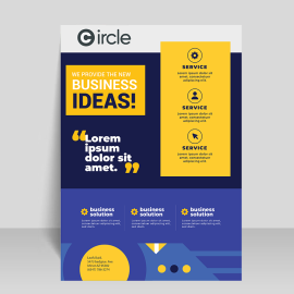 Bright yellow funky flyer design