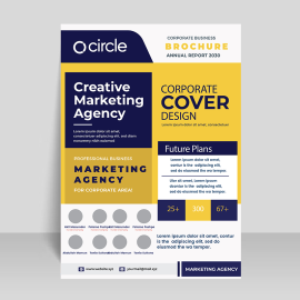 Yellow corporate sophisticated flyer brochure for business purpose