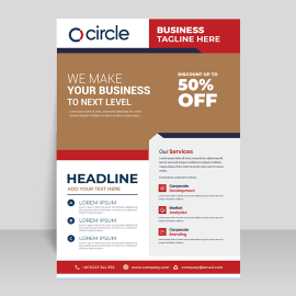 Brown vector flyer design for sales and marketing purpose