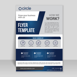 Modern blue grey flyer template vector for free