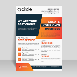 Bright orange flyer template