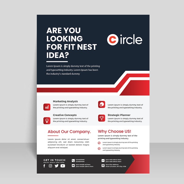 Black simple flyer template leaflet vector for free - freepng