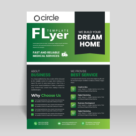 Standard olive green flyer template for free