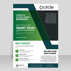 Green color professional flyer vector ready to print