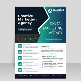 Emerald green vector flyer design