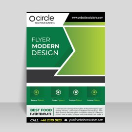 Green business flyer template ready to print