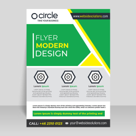 Flat green color vertical digital print ready flyer