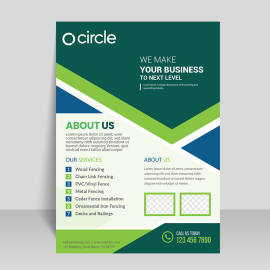 Green abstract flyer template ready to print