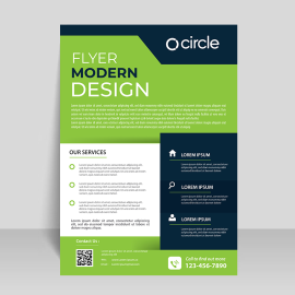 Green business flyer template for free