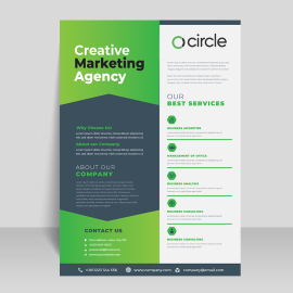 Marketing agency green ready to print digital flyer