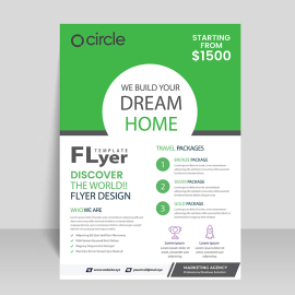 Construction flyer design vector for free