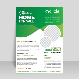 Green gradient  poster flyer for home sale vector