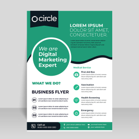 Emerald green flyer vector template