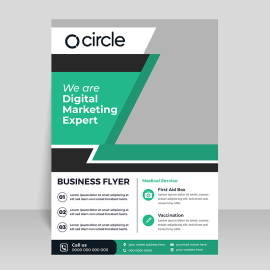 Green flyer template brochure vector