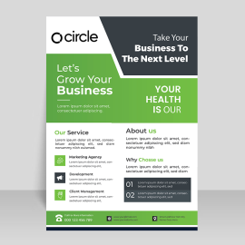 Olive green vector leaflet design template