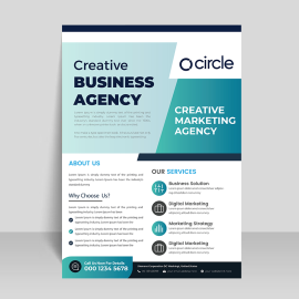 Sky blue gradient vector flyer template