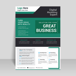 Green vertical flyer template