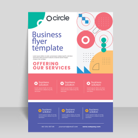 Flat funky party vertical poster flyer