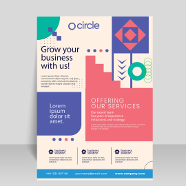 Abstract funky geometric style flyer for flyer