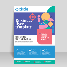 Geometric shapes styles funky flyer brochure template