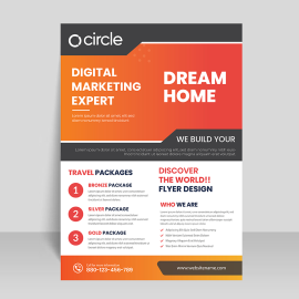 Digital marketing services a4 flyer or poster template