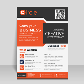 Black orange flyer template for free