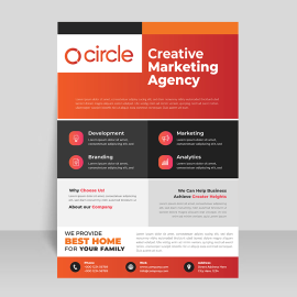 Vector template Digital marketing agency flyer leaflet