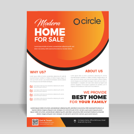 Orange simple gradient flyer brochure