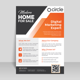 Premium creative orange color flyer poster