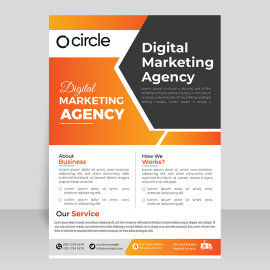 Gradient orange vector flyer leaflet