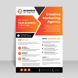 Orange high end flyer template for free