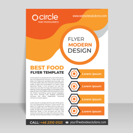 Vertical flat abstract flyer ready to print