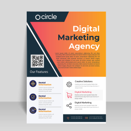 Gradient orange marketing multi purpose flyer design