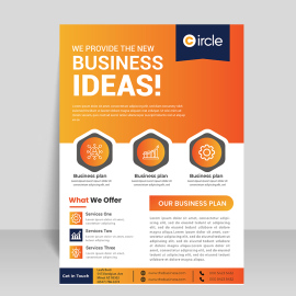 Bright orange flyer brochure poster free template