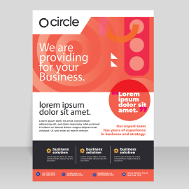 Red abstract flyer template vector for free