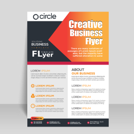 Orange and black  modern abstract flyer design