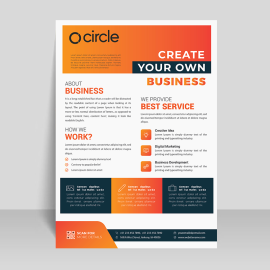 Orange professional vector ready to print flyer