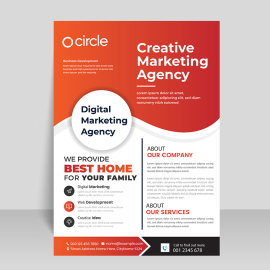 Creative Marketing agency flyer template for free