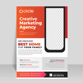 Flat simple flyer brochure with image