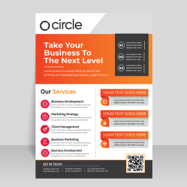 Black vertical flyer vector template