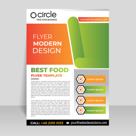 Clean simple info flyer design vector digital print