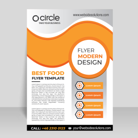 Vertical flyer concept orange poster leaflet