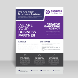Purple business leaflet design