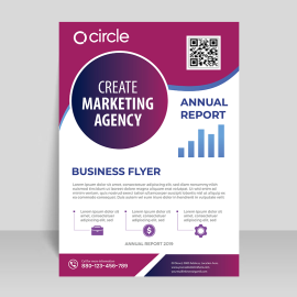 Burgundy business flyer with creative look