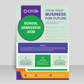 Green abstract flyer template design