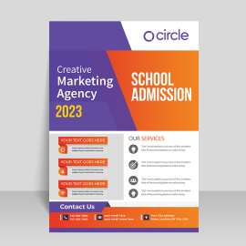 Funky colors blue and orange business flyer