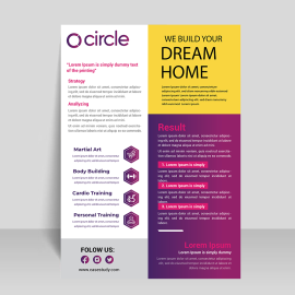 Aesthetic purple yellow flyer template for free