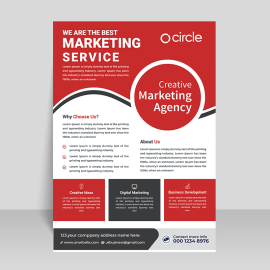 Red abstract flyer brochure template